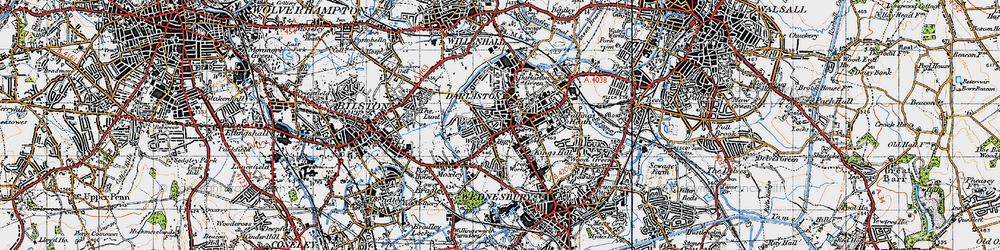 Old map of Woods Bank in 1946