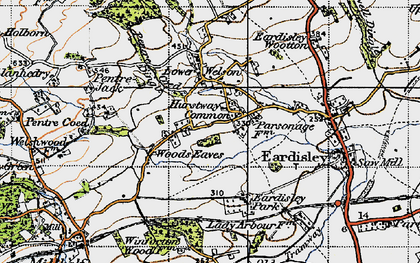 Old map of Woods Eaves in 1947