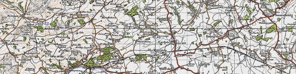 Old map of Woods Eaves in 1947