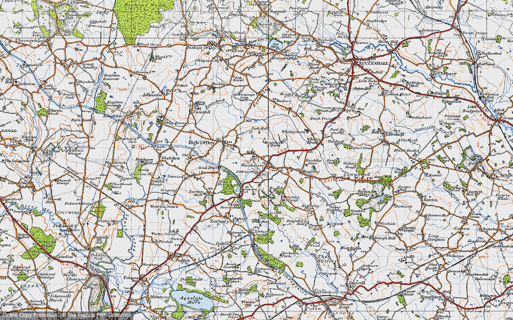 Old Map of Woodseaves, 1946 in 1946
