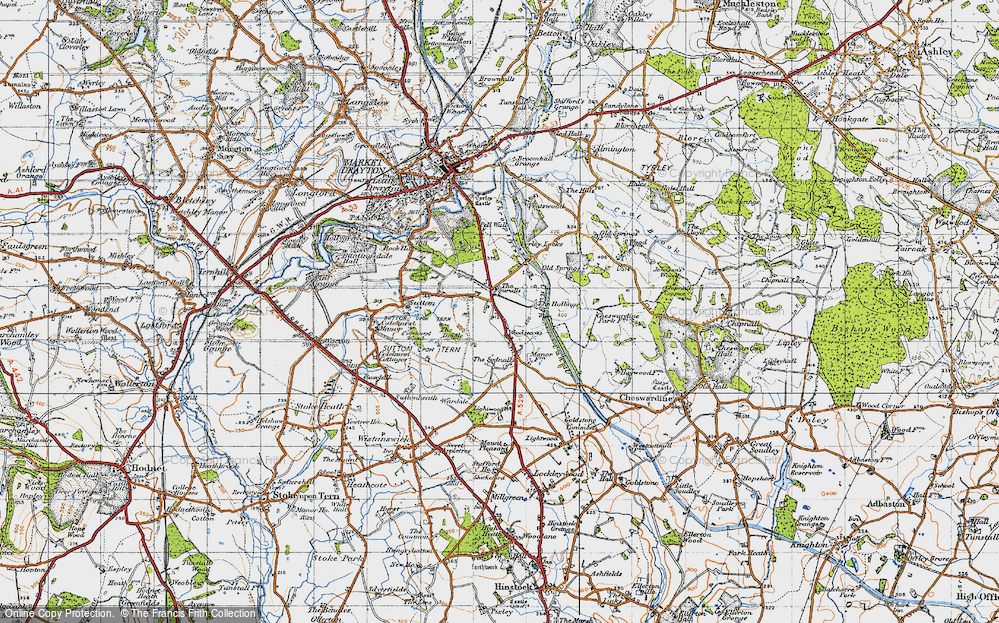 Old Map of Woodseaves, 1947 in 1947
