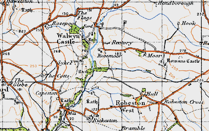 Old map of Rickeston in 1946
