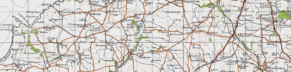 Old map of Rickeston in 1946