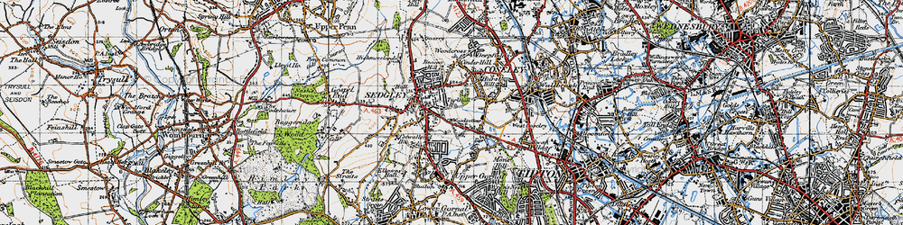 Old map of Woodsetton in 1946