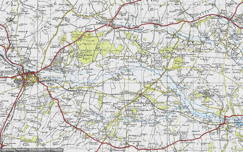 Old Map of Woodsford, 1945 in 1945