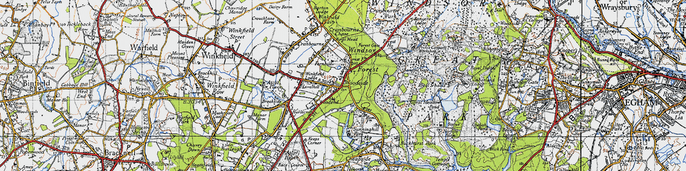 Old map of Woodside in 1940