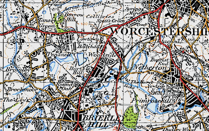 Old map of Woodside in 1946