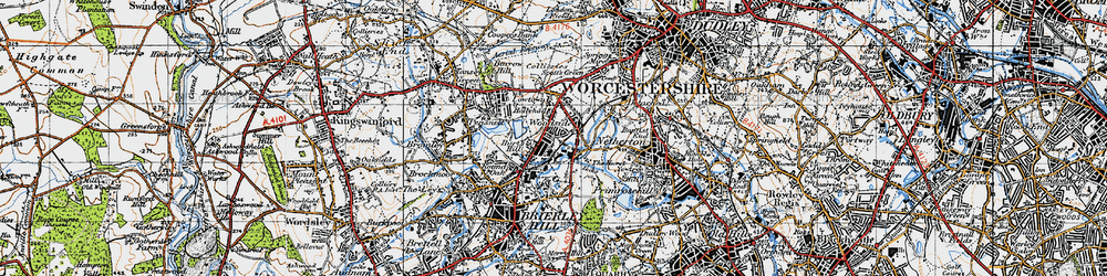 Old map of Woodside in 1946