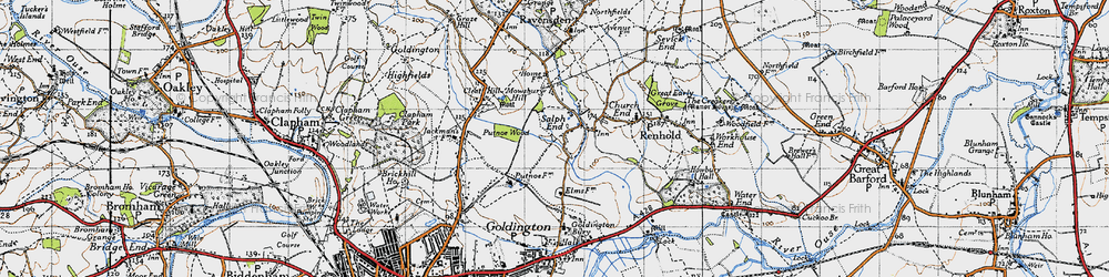 Old map of Woodside in 1946