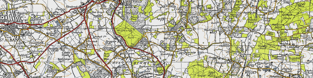 Old map of Woodside in 1946