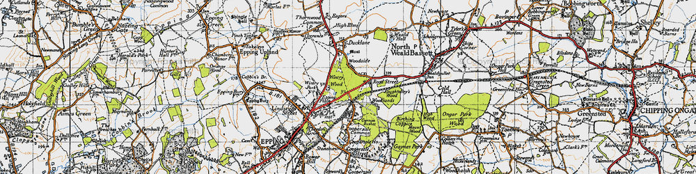 Old map of Woodlands in 1946