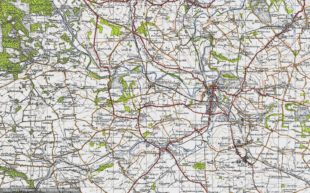 Old Map of Woodside, 1947 in 1947