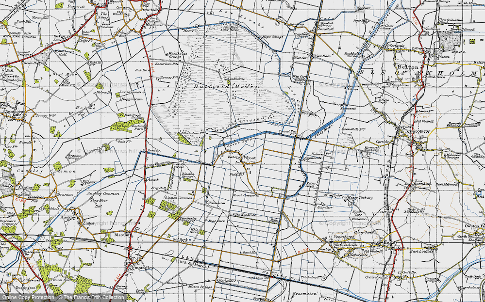Old Map of Historic Map covering Wroot Grange in 1947