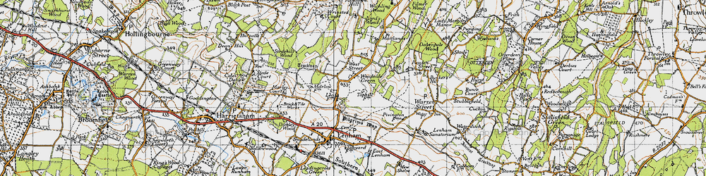 Old map of Woodside Green in 1940