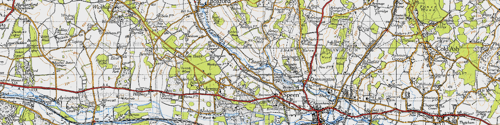 Old map of Woodspeen in 1945