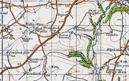 Old map of Woodstock in 1946