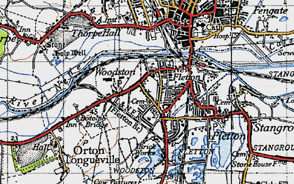 Old map of Woodston in 1946