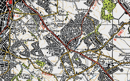 Old map of Woodthorpe in 1947