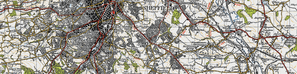 Old map of Woodthorpe in 1947