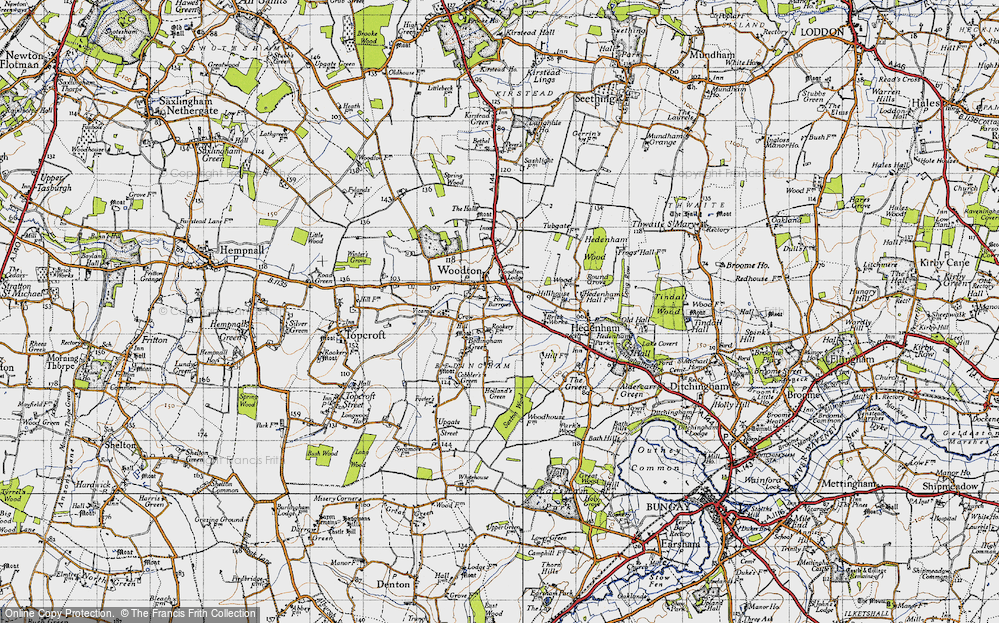 Old Map of Woodton, 1946 in 1946
