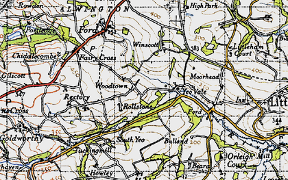 Old map of Winscott Barton in 1946