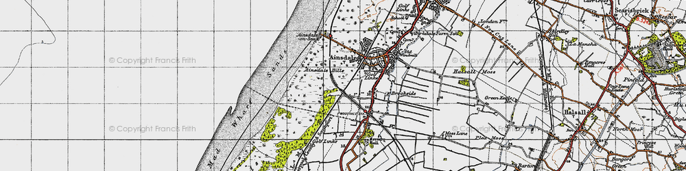 Old map of Woodvale in 1947