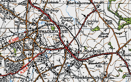 Old map of Woodville in 1946