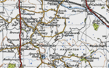 Old map of Bowe's Gate in 1947