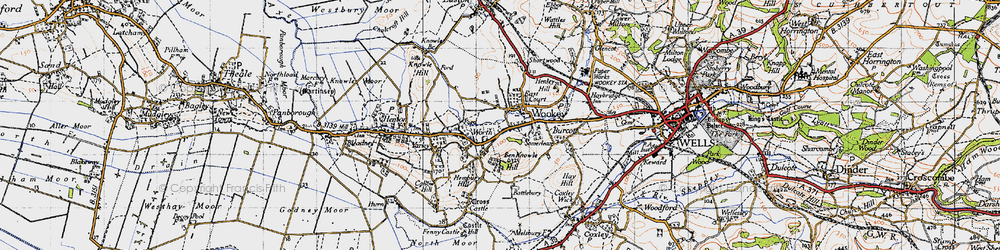 Old map of Wookey in 1946