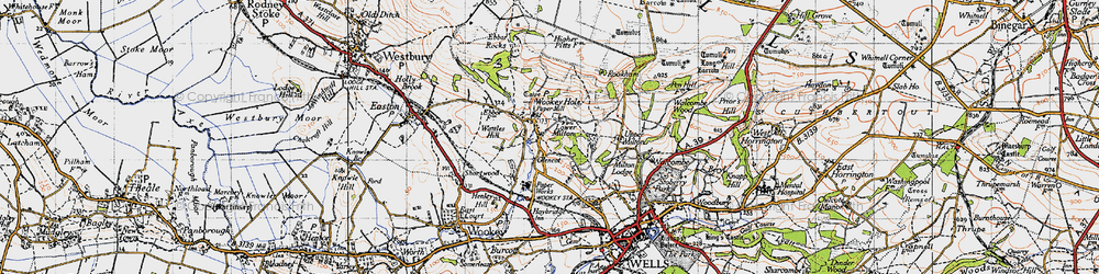 Old map of Wookey Hole in 1946