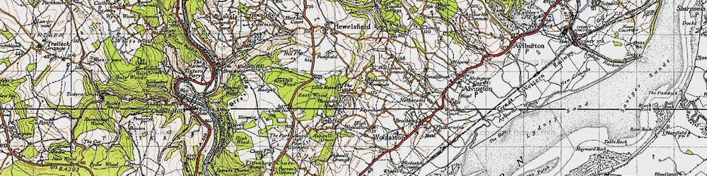Old map of Woolaston Slade in 1946
