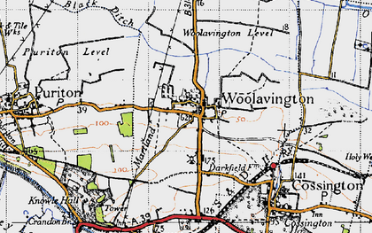 Old map of Woolavington in 1946