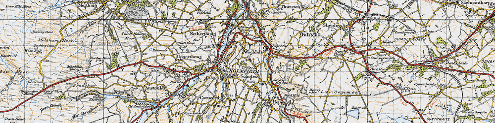 Old map of Wooldale in 1947