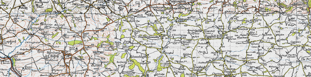Old map of Woolfardisworthy in 1946