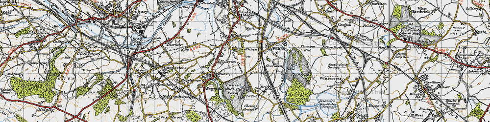 Old map of Woolgreaves in 1947