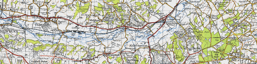 Old map of Woolhampton in 1945