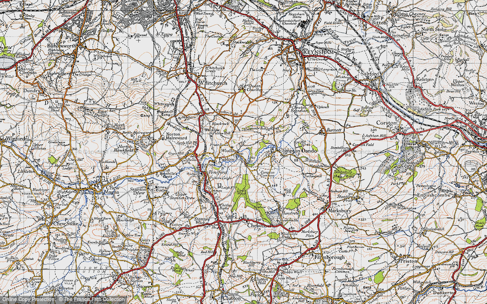 Old Map of Woollard, 1946 in 1946