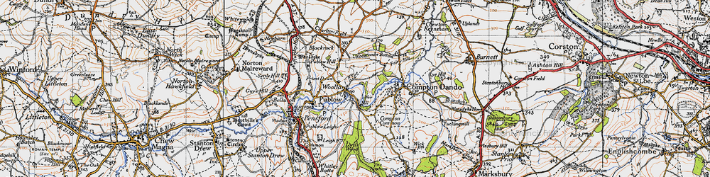 Old map of Woollard in 1946