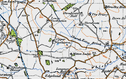 Old map of Woollaston in 1946