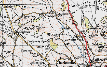Old map of Woolley in 1946