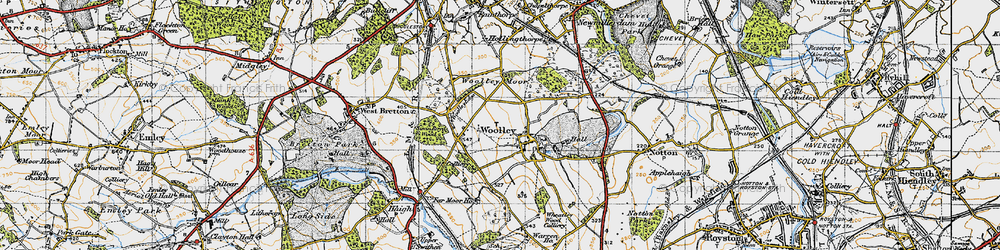 Old map of Woolley Moor in 1947
