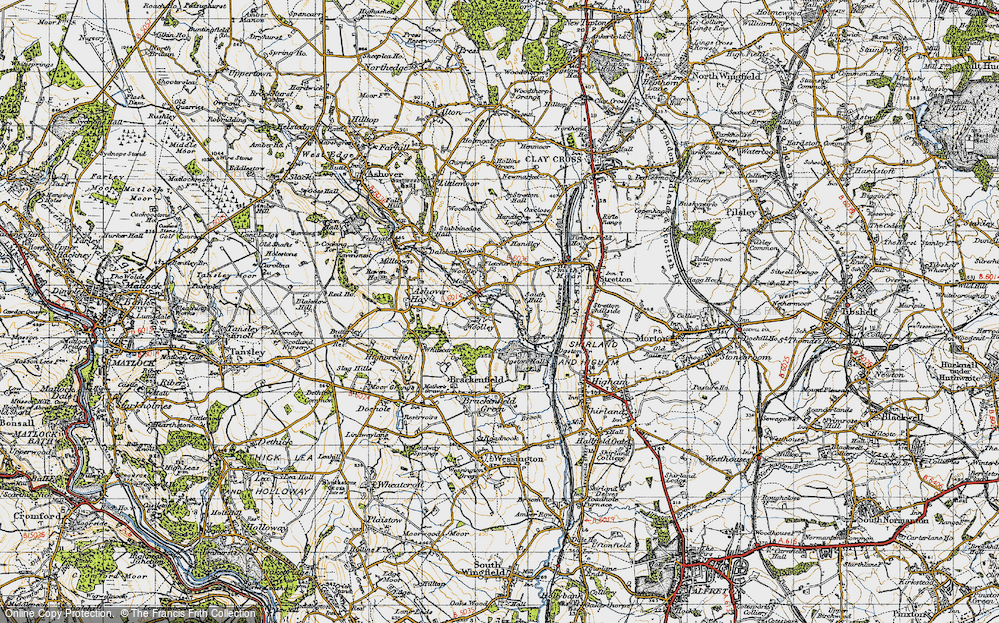 Old Map of Woolley, 1947 in 1947