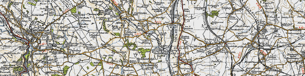 Old map of Woolley in 1947