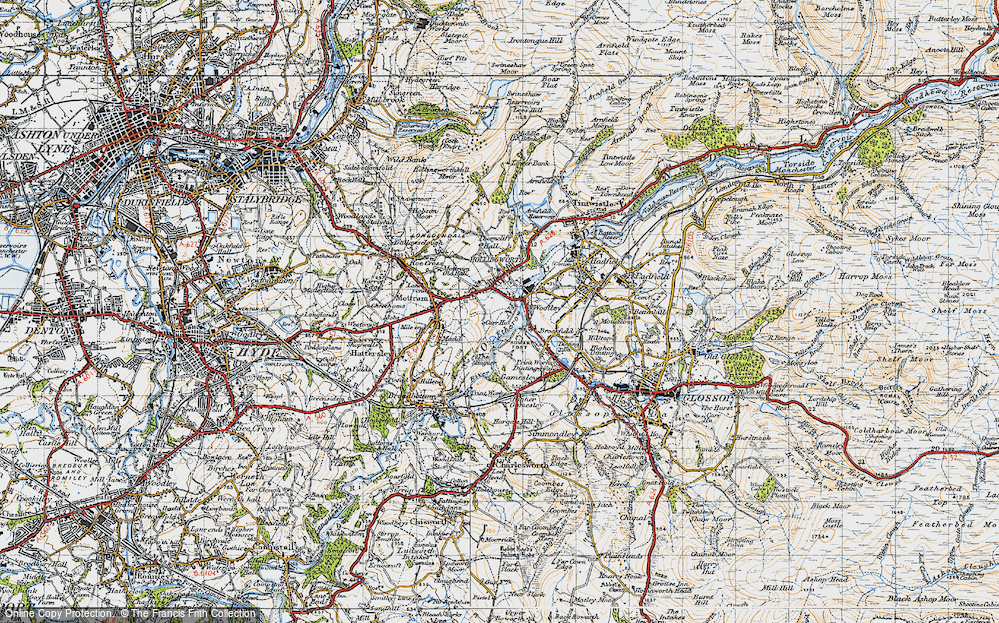 Old Map of Woolley Bridge, 1947 in 1947