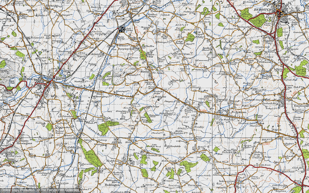 Old Map of Historic Map covering Broughton Wood in 1947