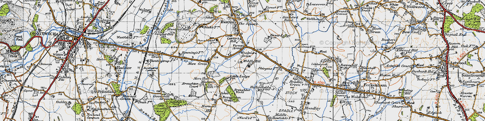 Old map of Broughton Wood in 1947