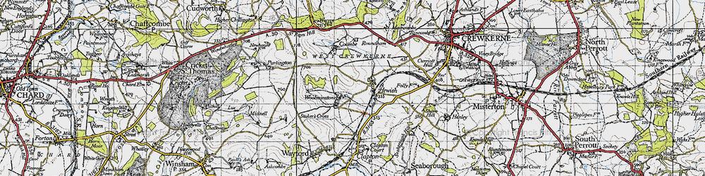 Old map of Woolminstone in 1945