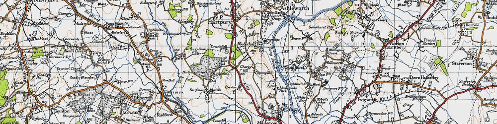 Old map of Woolridge in 1947