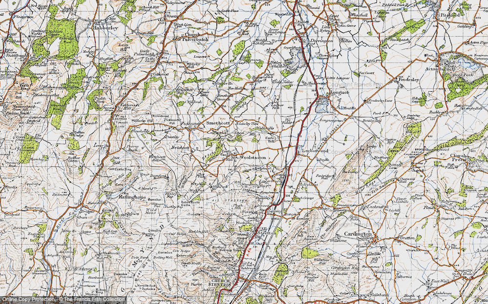 Old Map of Woolstaston, 1947 in 1947