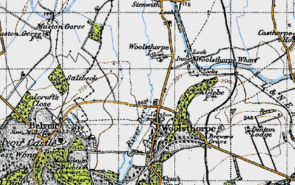Old map of Woolsthorpe By Belvoir in 1946